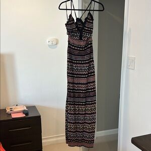 Missoni Black and Pink Patterned Maxi Dress